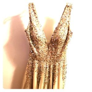 Shail K Homecoming/Prom dress. Elegant gold sequin